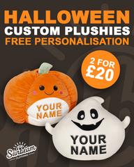Personalised Halloween Plush Set – Ghost & Pumpkin