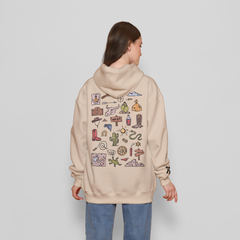 Honky Tonk Illustrations Hoodie - Beige