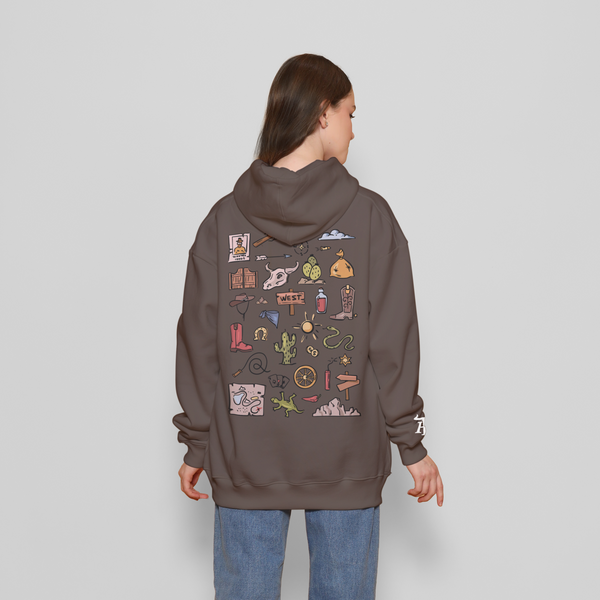 Honky Tonk Illustrations Hoodie - Brown