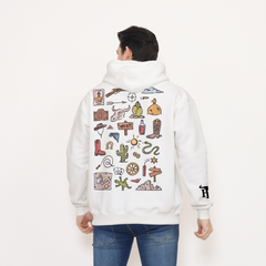 Honky Tonk Illustrations Hoodie - White