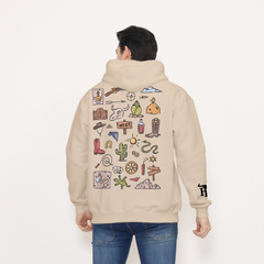 Honky Tonk Illustrations Hoodie - Beige