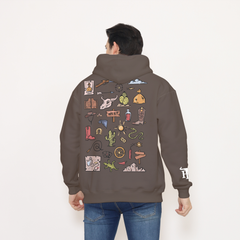 Honky Tonk Illustrations Hoodie - Brown