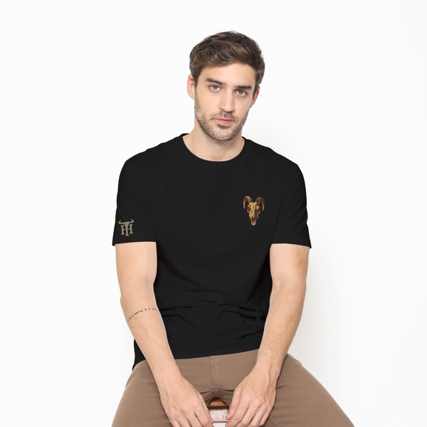 Honky Tonk Ram Skull T-Shirt - Black