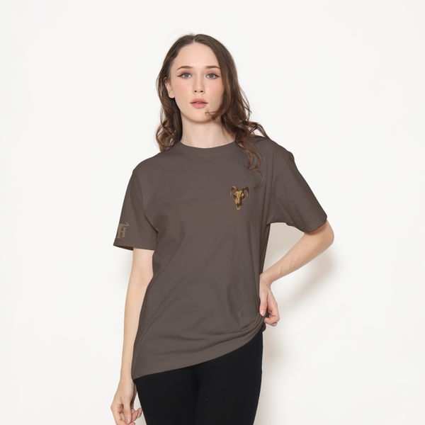 Honky Tonk Ram Skull T-Shirt - Brown