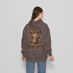 Honky Tonk Ram Skull Hoodie - Brown