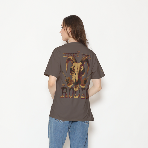 Honky Tonk Ram Skull T-Shirt - Brown