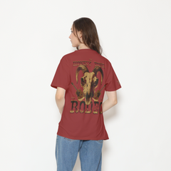 Honky Tonk Ram Skull T-Shirt - Red