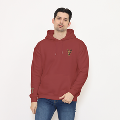 Honky Tonk Ram Skull Hoodie - Red