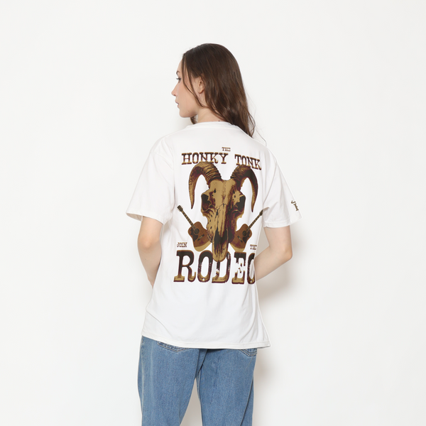 Honky Tonk Ram Skull T-Shirt - White