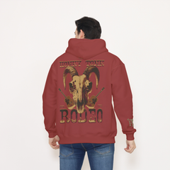 Honky Tonk Ram Skull Hoodie - Red
